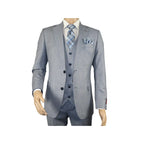Men Suit BERLUSCONI Turkey 100% Italian Wool Super 180's 3pc Vested #Ber7 Sky - J.Valintin Men's Wear Legend - 98517