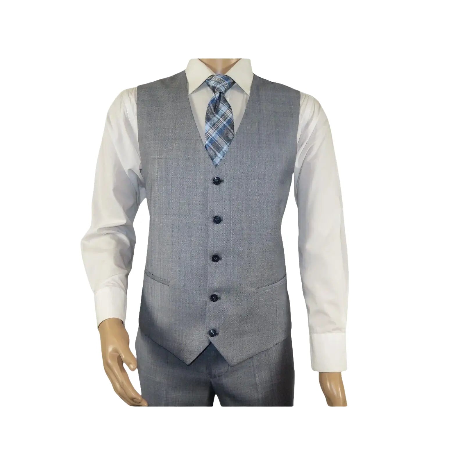 Men Suit BERLUSCONI Turkey 100% Italian Wool Super 180's 3pc Vested #Ber7 Sky - J.Valintin Men's Wear Legend - 98517