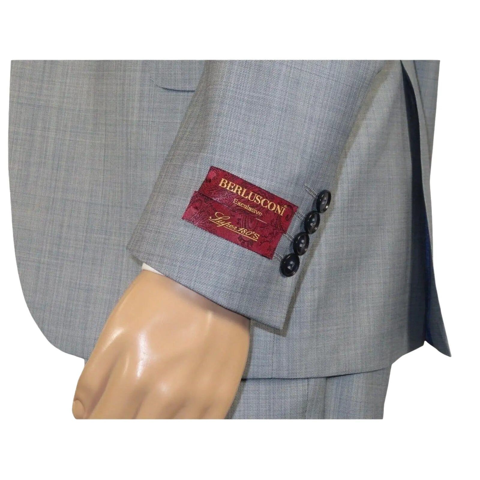 Men Suit BERLUSCONI Turkey 100% Italian Wool Super 180's 3pc Vested #Ber8 Gray - J.Valintin Men's Wear Legend - 98524