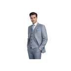 Men Suit BERLUSCONI Turkey 100% Italian Wool Super 180's 3pc Vested #Ber8 Gray
