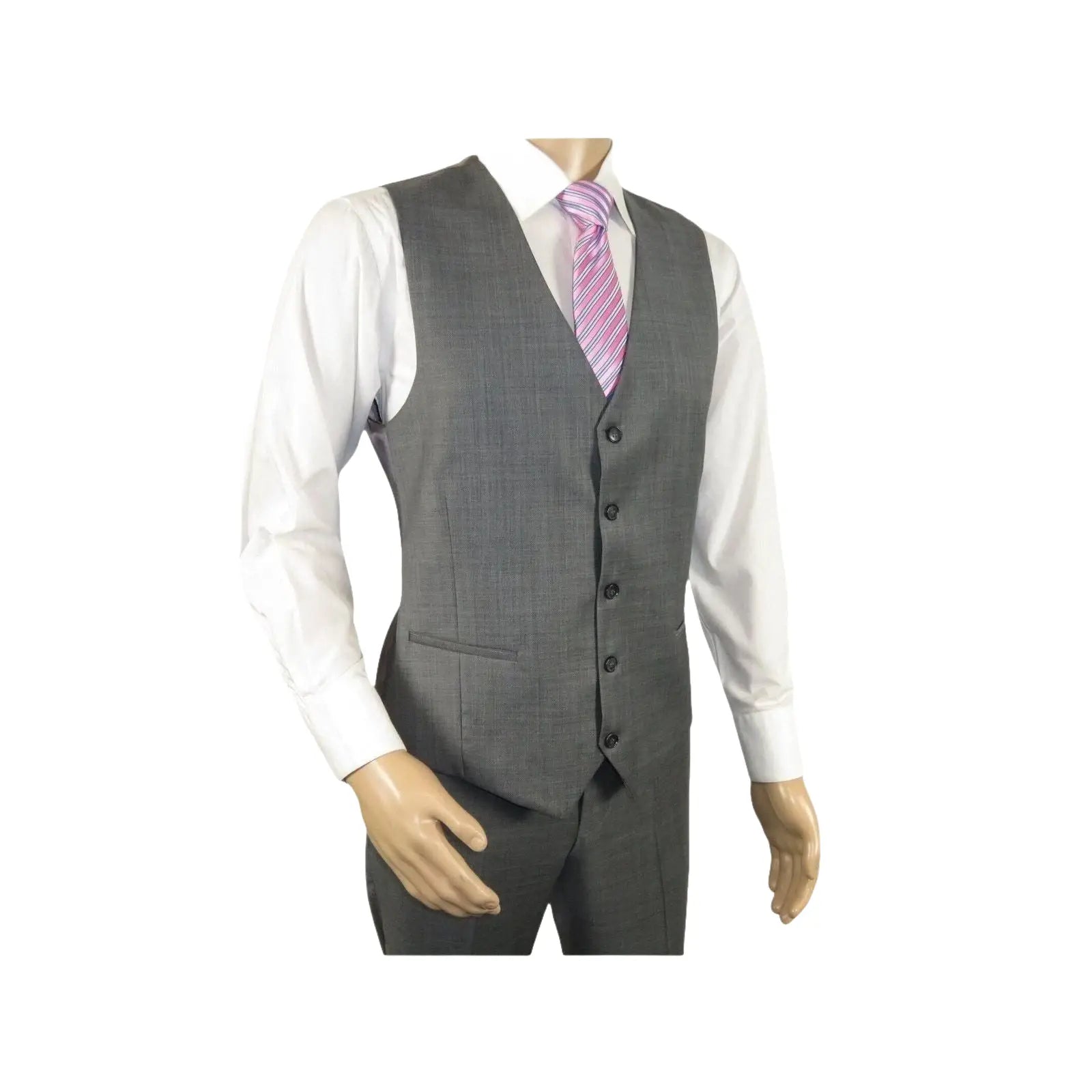 Men Suit BERLUSCONI Turkey 100% Italian Wool Super 180's 3pc Vested #Ber9 gray - J.Valintin Men's Wear Legend - 98531