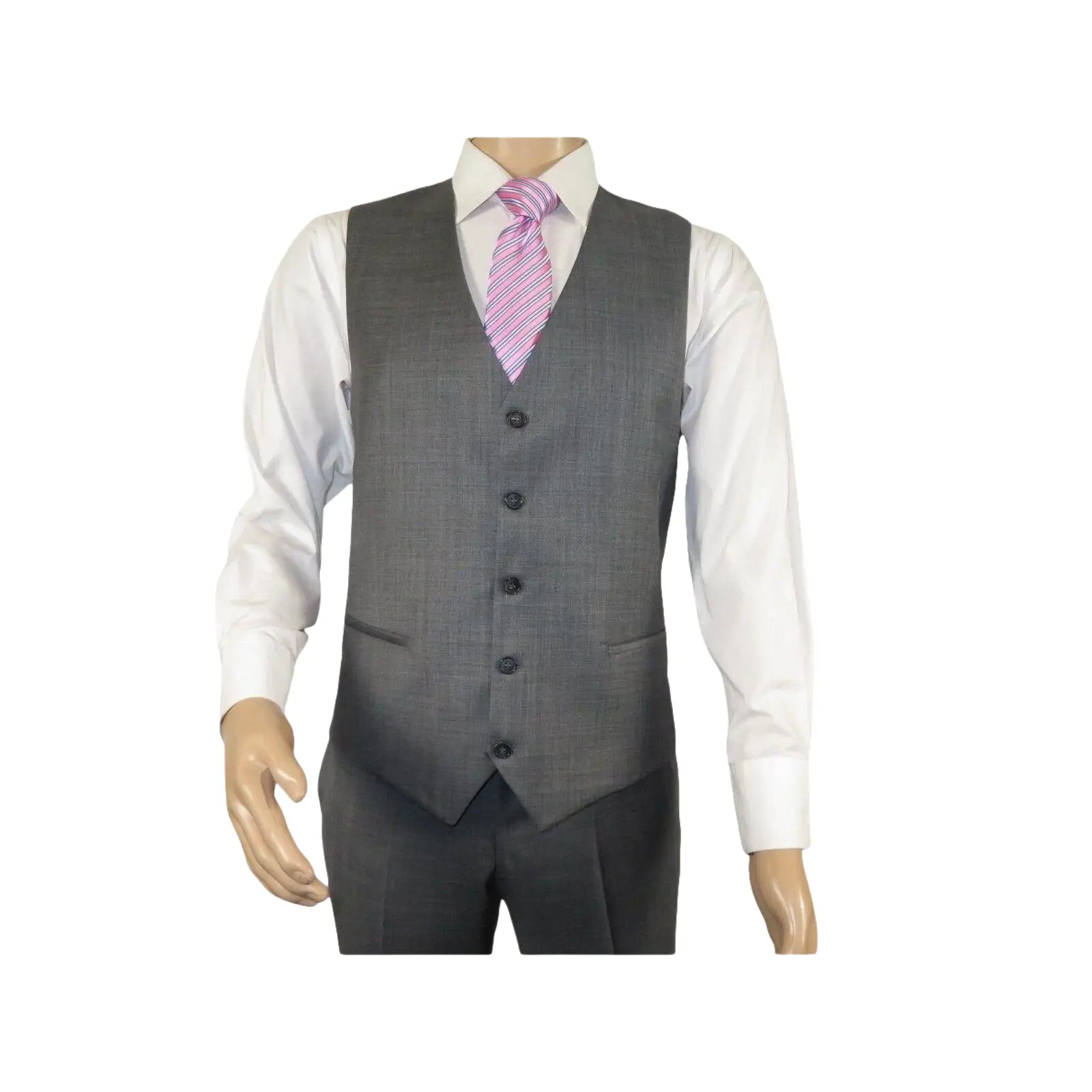 Men Suit BERLUSCONI Turkey 100% Italian Wool Super 180's 3pc Vested #Ber9 gray - J.Valintin Men's Wear Legend - 98531