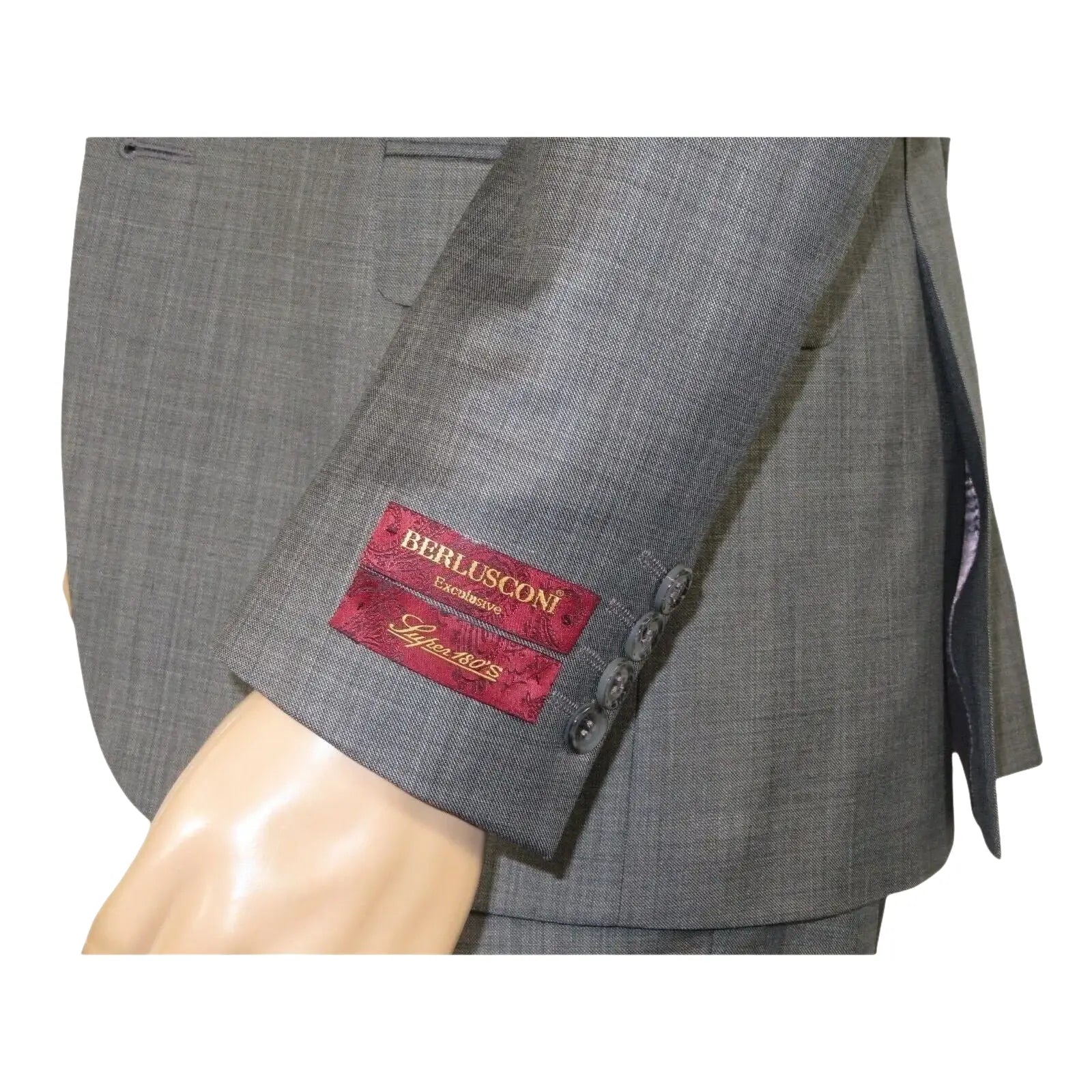 Men Suit BERLUSCONI Turkey 100% Italian Wool Super 180's 3pc Vested #Ber9 gray - J.Valintin Men's Wear Legend - 98531