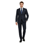 Men Suit BERLUSCONI Turkey 100% Italian Wool Super 180's #Ber29 Navy Blue Stripe