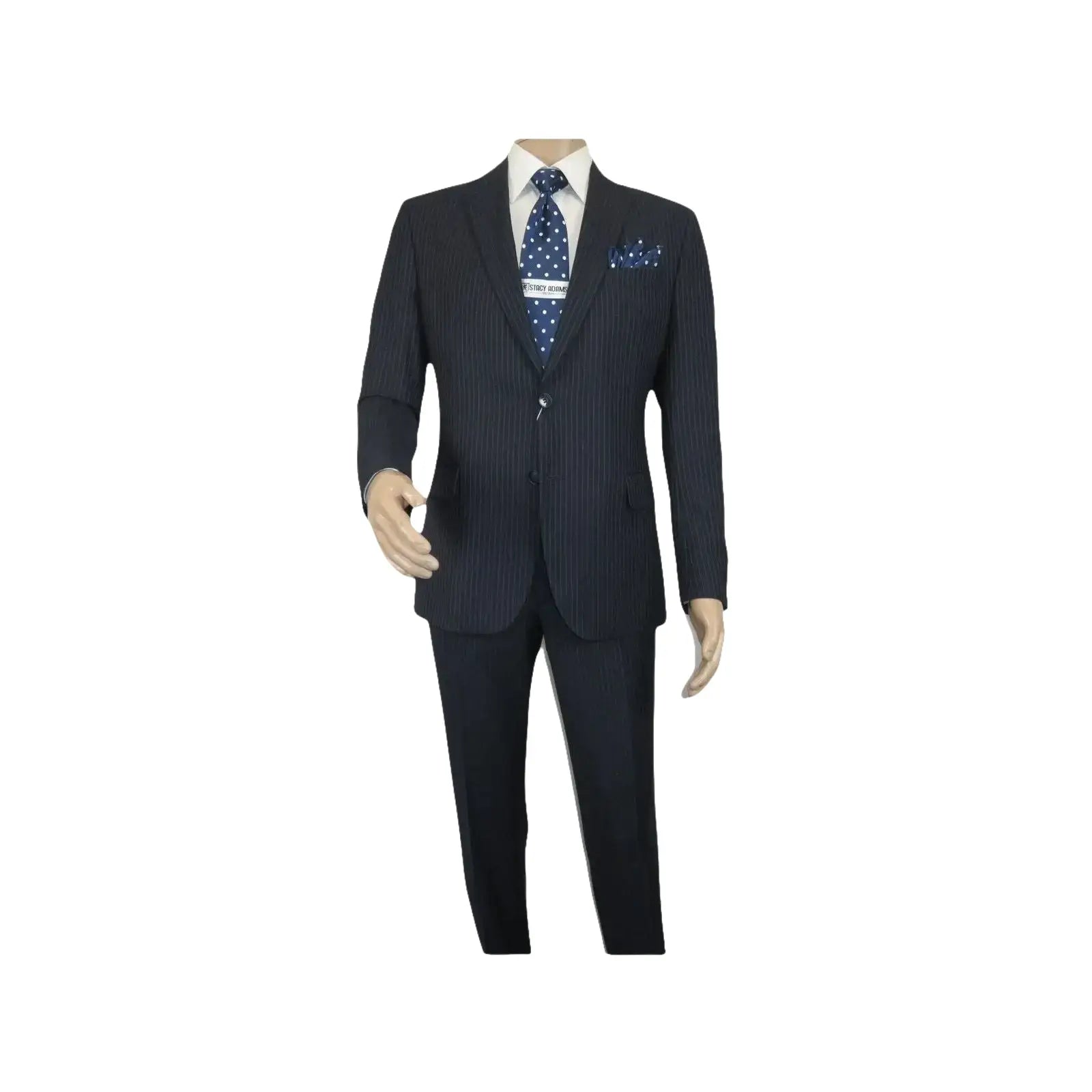 Men Suit BERLUSCONI Turkey 100% Italian Wool Super 180's #Ber29 Navy Blue Stripe - J.Valintin Men's Wear Legend - 100963