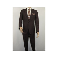 Men Suit BERLUSCONI Turkey 100% Italian Wool Super 180's #Ber30 Brown/Burgundy - J.Valintin Men's Wear Legend - 100970