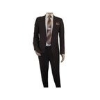 Men Suit BERLUSCONI Turkey 100% Italian Wool Super 180's #Ber30 Brown/Burgundy - J.Valintin Men's Wear Legend - 100970