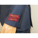 Men Suit BERLUSCONI Turkey 100% Italian Wool Super 180's Vested #Ber1 Navy Blue - J.Valintin Men's Wear Legend - 98475