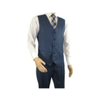 Men Suit BERLUSCONI Turkey 100% Italian Wool Super 180's Vested #Ber1 Navy Blue - J.Valintin Men's Wear Legend - 98475