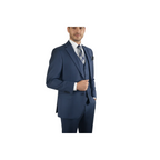 Men Suit BERLUSCONI Turkey 100% Italian Wool Super 180's Vested #Ber1 Navy Blue