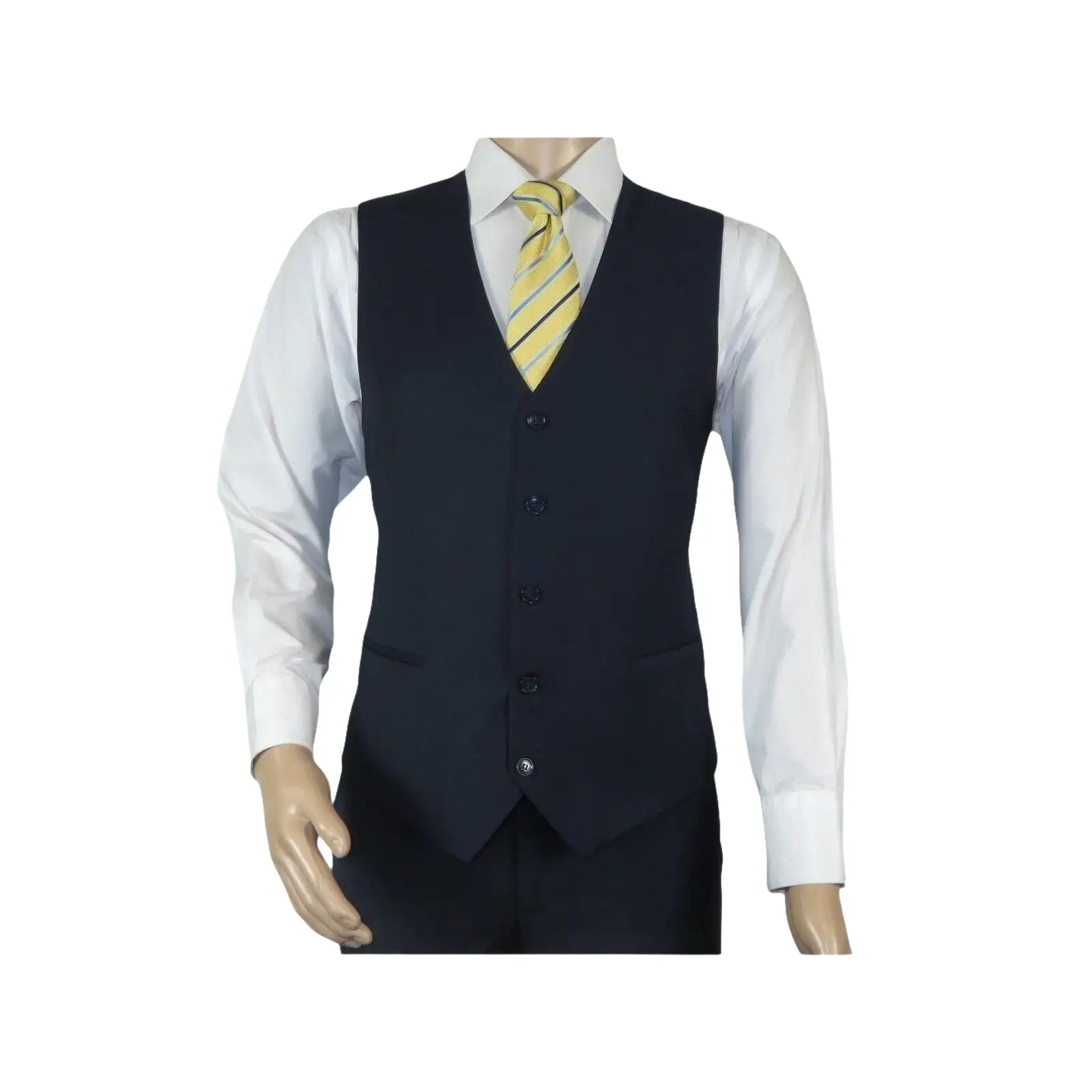 Men Suit BERLUSCONI Turkey 100% Italian Wool Super 180's Vested #Ber17 Navy Blue - J.Valintin Men's Wear Legend - 98587