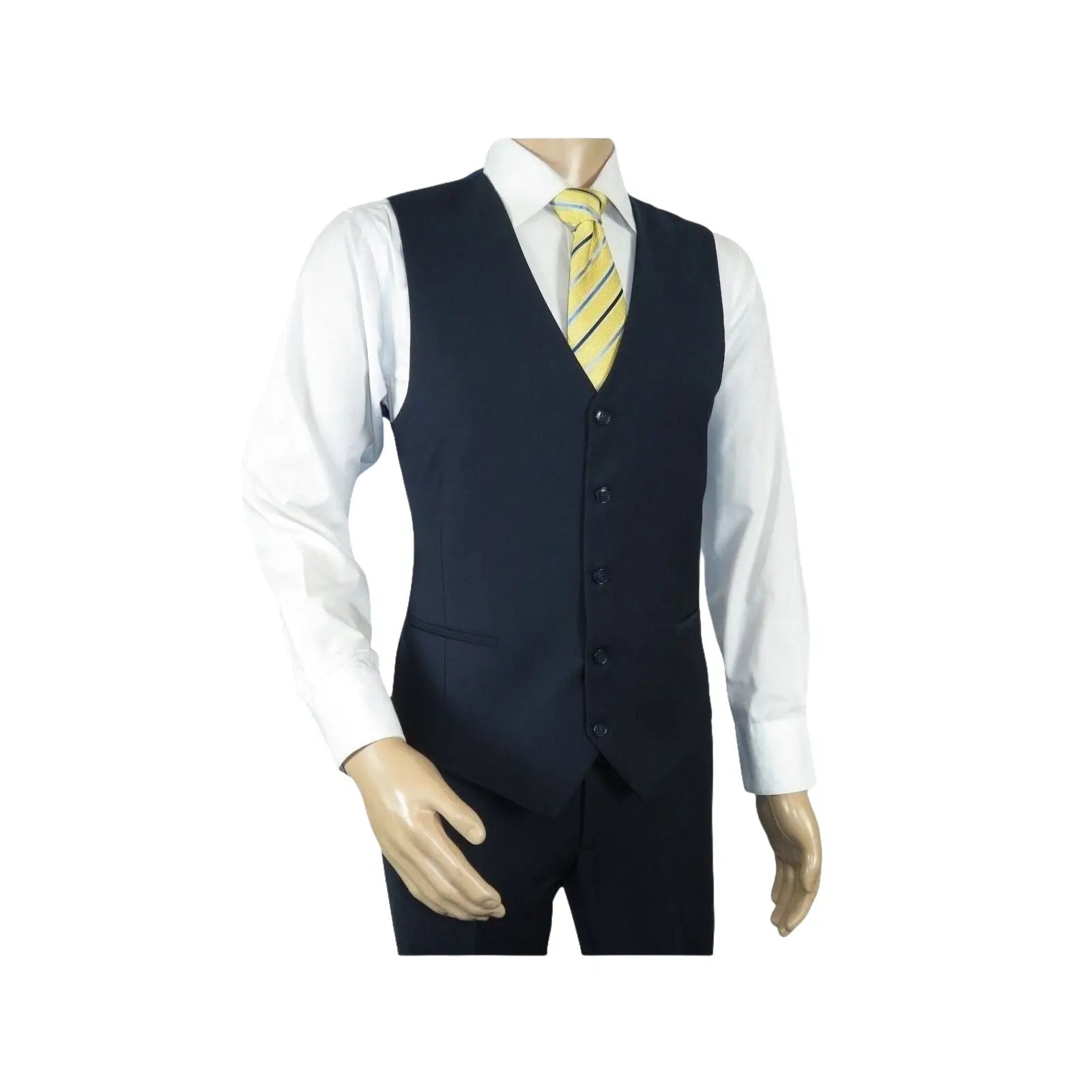 Men Suit BERLUSCONI Turkey 100% Italian Wool Super 180's Vested #Ber17 Navy Blue - J.Valintin Men's Wear Legend - 98587