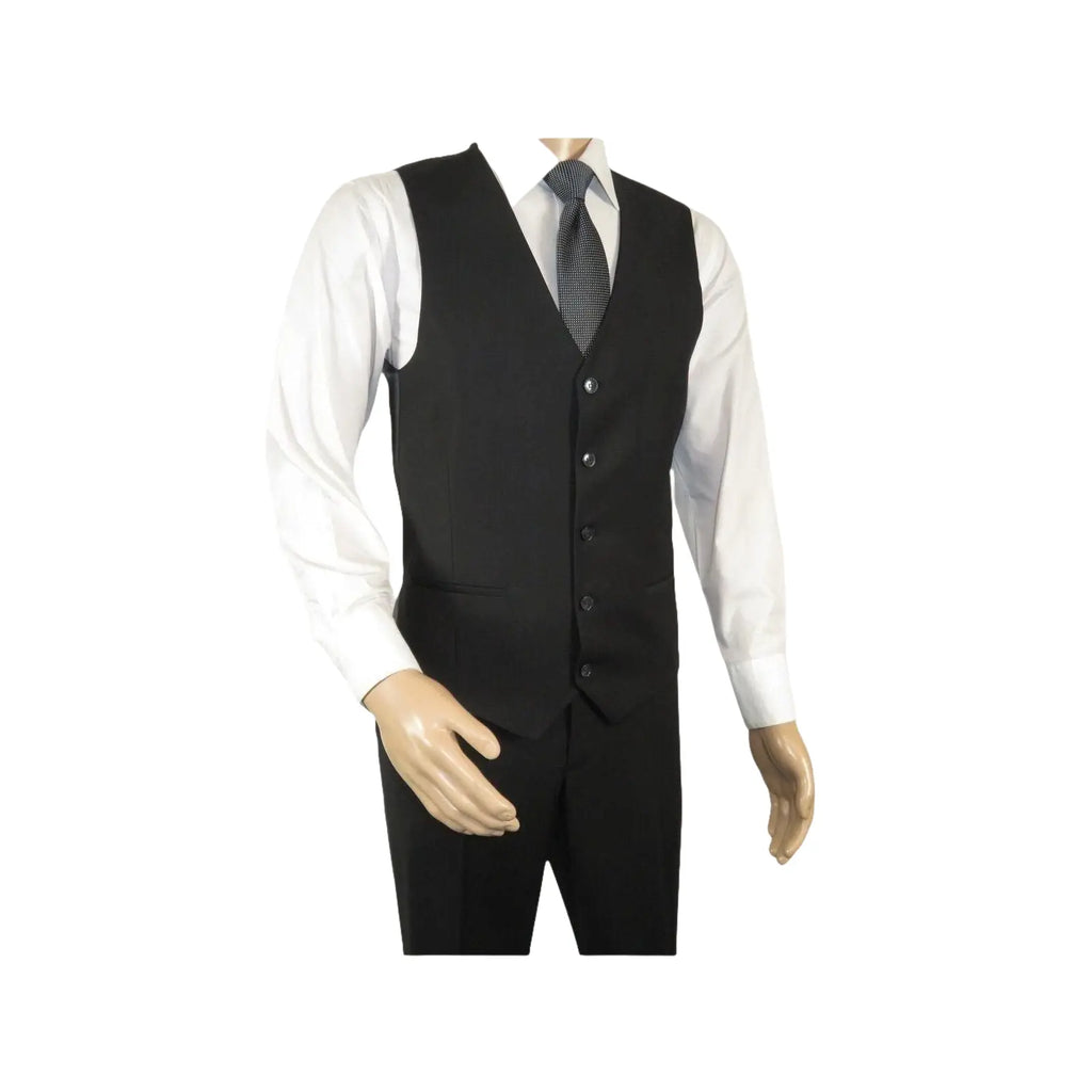 Men Suit BERLUSCONI Turkey 100% Italian Wool Super 180's Vested #Ber19 Black - J.Valintin Men's Wear Legend - 98601