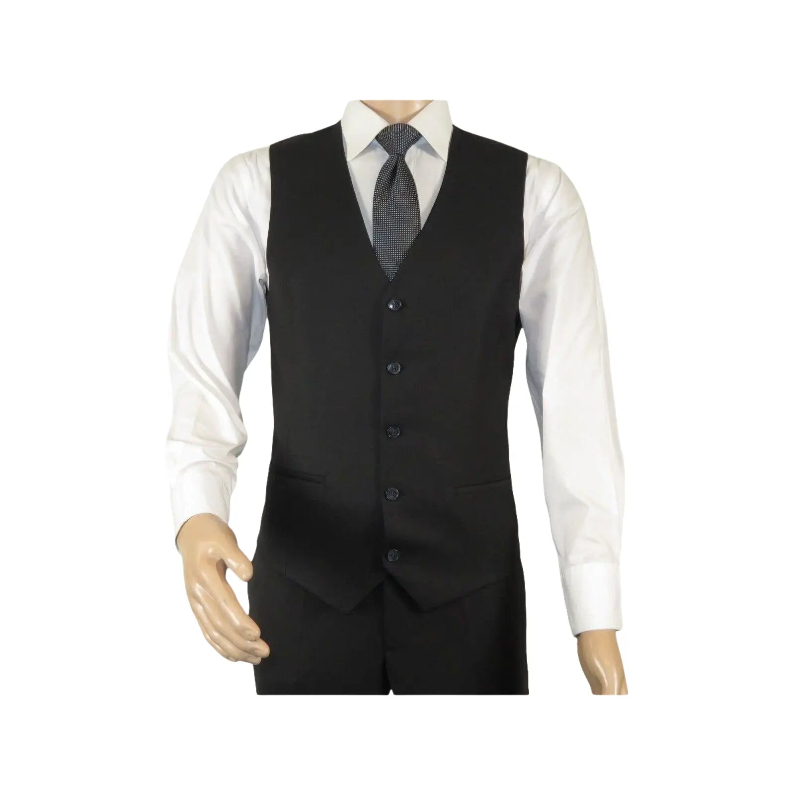 Men Suit BERLUSCONI Turkey 100% Italian Wool Super 180's Vested #Ber19 Black - J.Valintin Men's Wear Legend - 98601