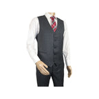 Men Suit BERLUSCONI Turkey 100% Italian Wool Super 180's Vested #Ber2 Charcoal - J.Valintin Men's Wear Legend - 98482