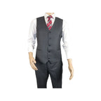 Men Suit BERLUSCONI Turkey 100% Italian Wool Super 180's Vested #Ber2 Charcoal - J.Valintin Men's Wear Legend - 98482