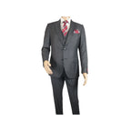Men Suit BERLUSCONI Turkey 100% Italian Wool Super 180's Vested #Ber2 Charcoal - J.Valintin Men's Wear Legend - 98482