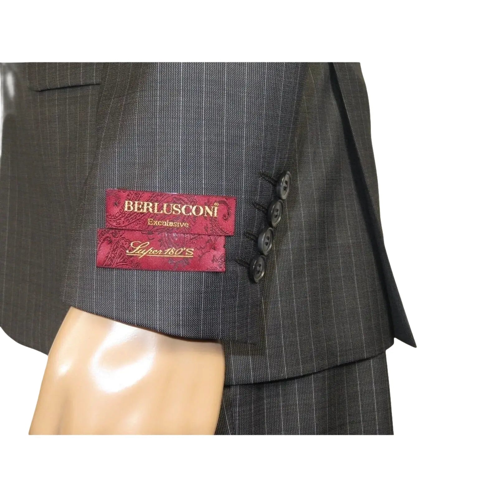 Men Suit BERLUSCONI Turkey 100% Italian Wool Super 180's Vested #Ber2 Charcoal - J.Valintin Men's Wear Legend - 98482