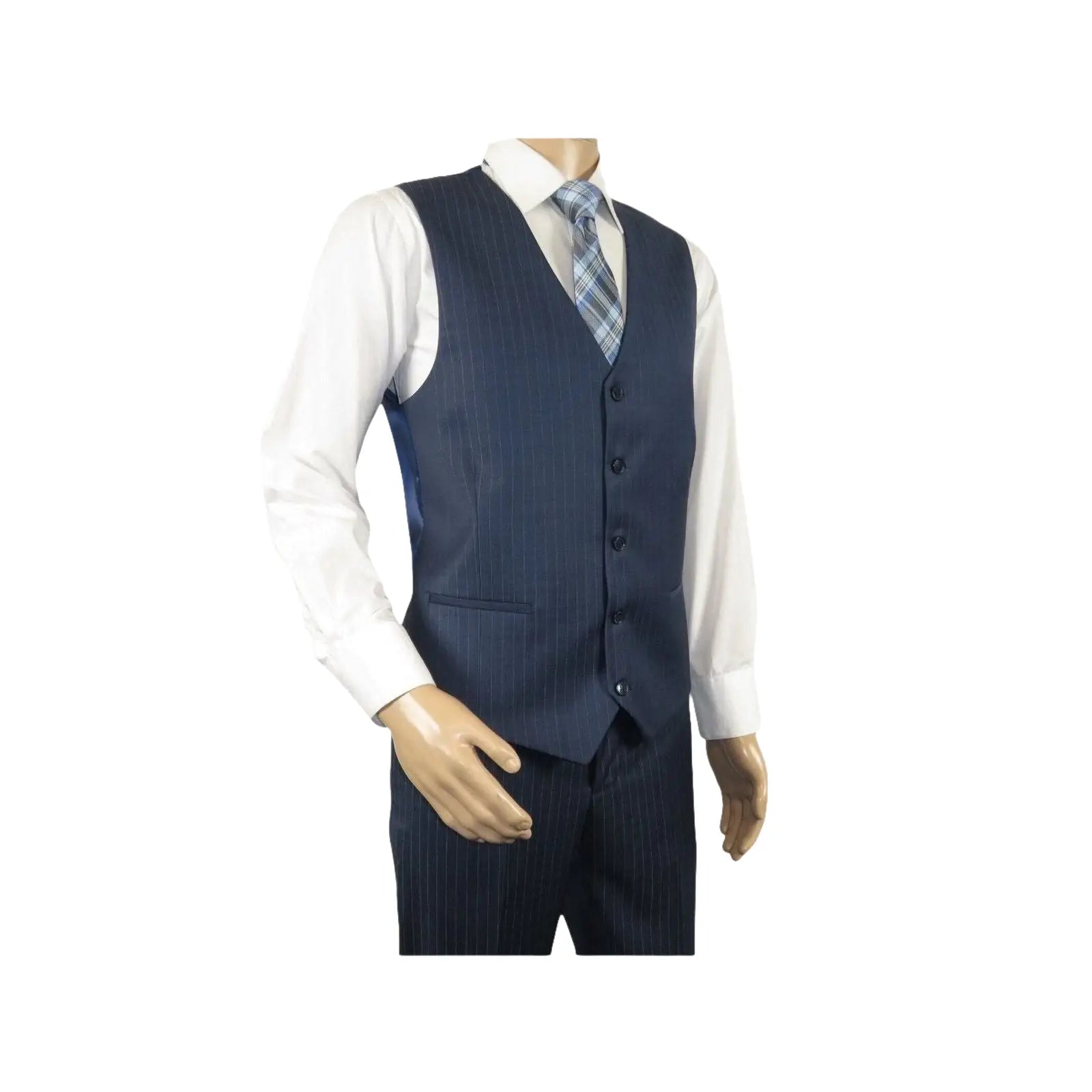 Men Suit BERLUSCONI Turkey 100% Italian Wool Super 180's Vested #Ber3 Ink Blue - J.Valintin Men's Wear Legend - 98489
