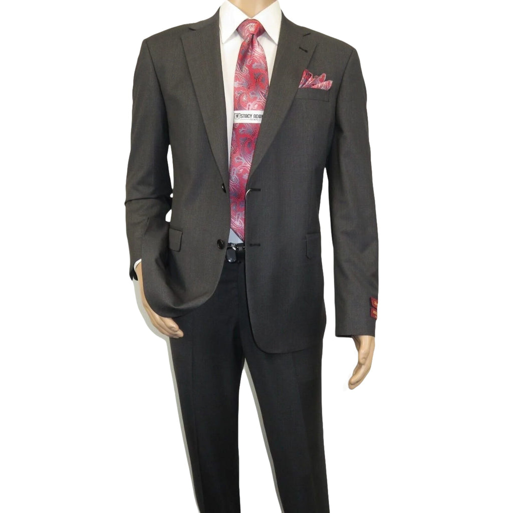 Men Suit BERLUSCONI Turkey 100% Soft Italian Wool Super 180's #Ber26 Gray Plaid - J.Valintin Men's Wear Legend - 100942