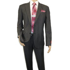 Men Suit BERLUSCONI Turkey 100% Soft Italian Wool Super 180's #Ber26 Gray Plaid - J.Valintin Men's Wear Legend - 100942