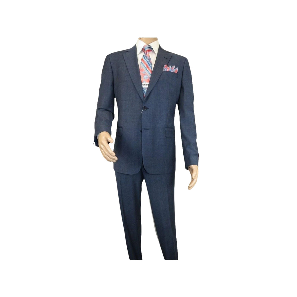 Men Suit BERLUSCONI Turkey 100% Soft Italian Wool Super 180's #Ber27 Navy Blue - J.Valintin Men's Wear Legend - 100949