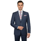 Men Suit BERLUSCONI Turkey 100% Soft Italian Wool Super 180's #Ber27 Navy Blue - J.Valintin Men's Wear Legend - 100949