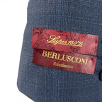 Men Suit BERLUSCONI Turkey 100% Soft Italian Wool Super 180's #Ber27 Navy Plaid