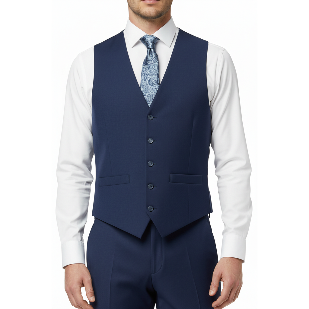 Men Renoir Suit Vest V-neck Adjustable Size 5Button 201-20 Royal
