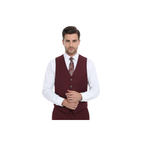 Men Renoir Suit Vest V-neck Adjustable Size 5Button 201-8 Burgundy
