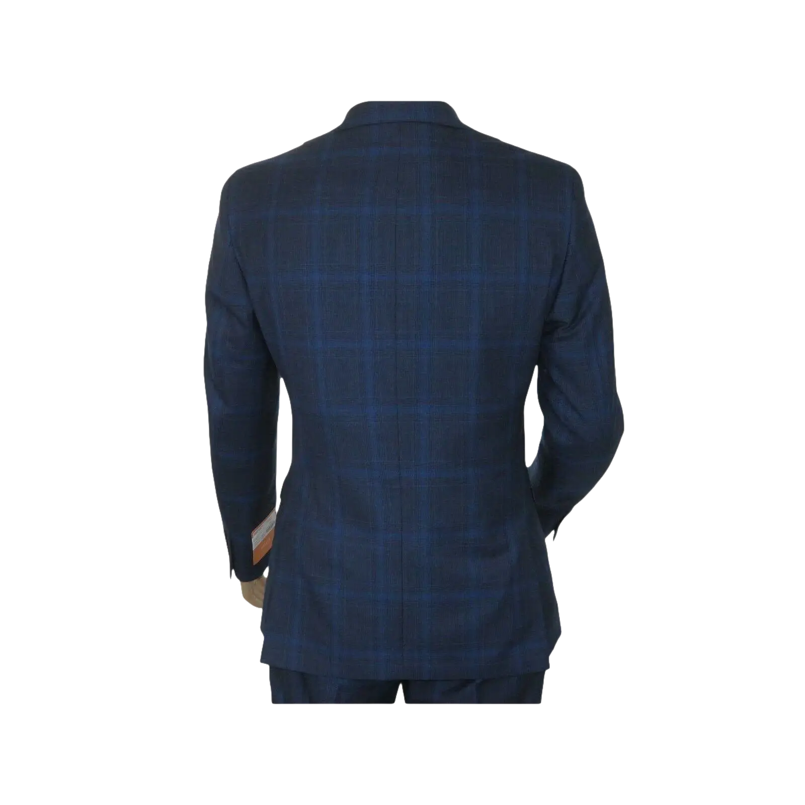Men TALLIA Suit Wool Blend English Glen Plaid Classic 2Button VDVA2SVX0026 Blue - J.Valintin Men's Wear Legend - 16170