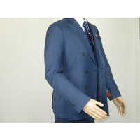 Men TALLIA Suit Wool Blend Sharkskin Texture Double Breasted Vsse2sqx0092 blue - J.Valintin Men's Wear Legend - 16126