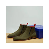 Men TAYNO Chelsea Chukka Micro Suede Soft Comfortable Boot Coupe Olive - J.Valintin Men's Wear Legend - 99555