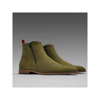 Men TAYNO Chelsea Chukka Micro Suede Soft Comfortable Boot Coupe Olive - J.Valintin Men's Wear Legend - 99555