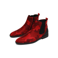 Men TAYNO Chelsea Chukka Micro Suede Soft Comfortable Boot Victorian Red Camo - J.Valintin Men's Wear Legend - 99489