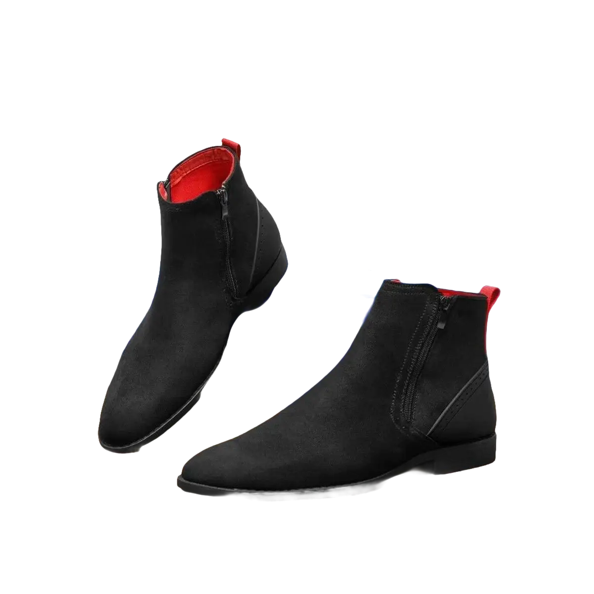 Men TAYNO Chelsea Chukka Micro Suede Soft Comfortable Zip up Boot Coupe Black - J.Valintin Men's Wear Legend - 99561