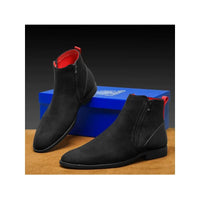 Men TAYNO Chelsea Chukka Micro Suede Soft Comfortable Zip up Boot Coupe Black - J.Valintin Men's Wear Legend - 99561