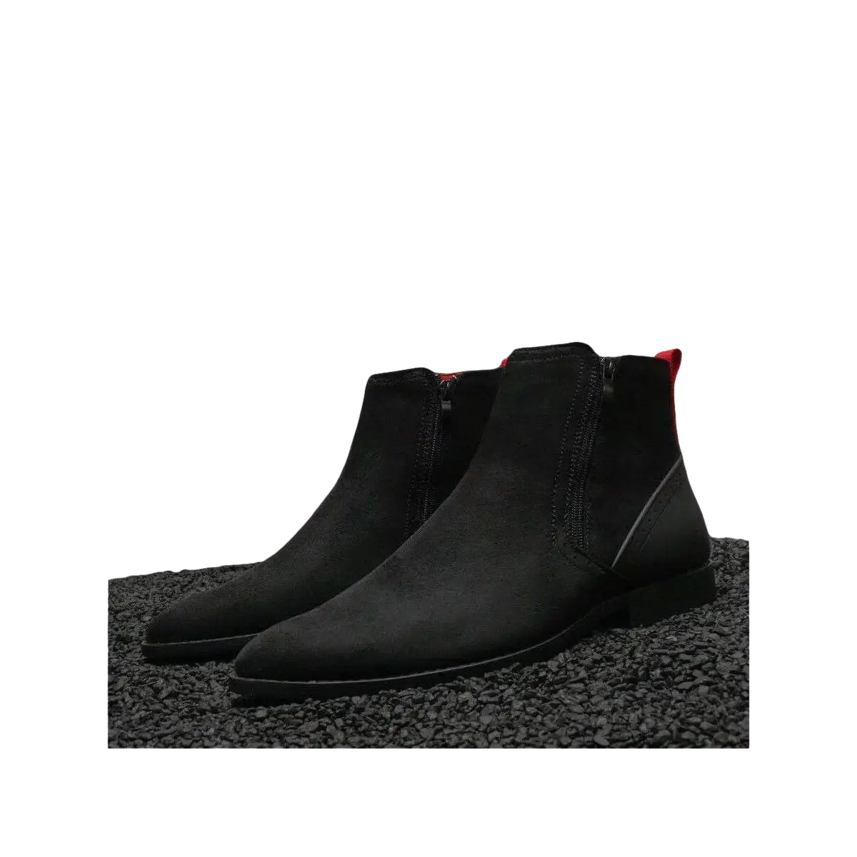 Men TAYNO Chelsea Chukka Micro Suede Soft Comfortable Zip up Boot Coupe Black - J.Valintin Men's Wear Legend - 99561
