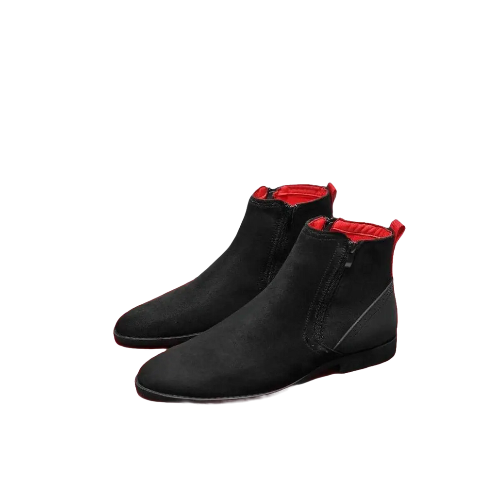 Men TAYNO Chelsea Chukka Micro Suede Soft Comfortable Zip up Boot Coupe Black - J.Valintin Men's Wear Legend - 99561