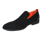 Men Tayno Dressy Casual Knit Fabric Comfortable Slip on Loafer #ALPHA F Black - J.Valintin Men's Wear Legend - 100860