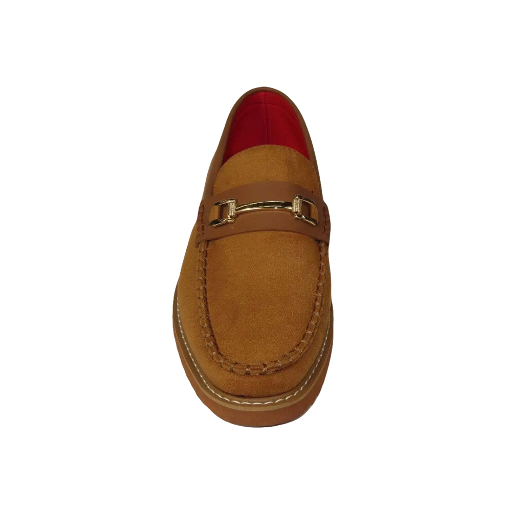 Men Tayno Dressy Casual Penny Loafer Soft Micro Suede Comfortable Drive Camel - J.Valintin Men's Wear Legend - 99604