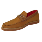 Men Tayno Dressy Casual Penny Loafer Soft Micro Suede Comfortable Drive Camel - J.Valintin Men's Wear Legend - 99604