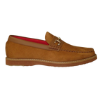 Men Tayno Dressy Casual Penny Loafer Soft Micro Suede Comfortable Drive Camel - J.Valintin Men's Wear Legend - 99604