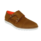 Men Tayno Dressy Casual Soft Suede Comfortable Double Buckle #Freshman Camel - J.Valintin Men's Wear Legend - 100903