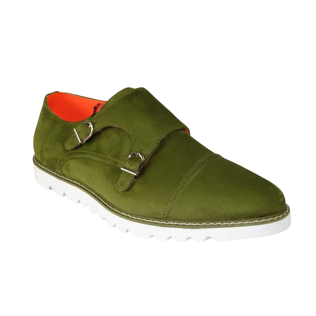 Men Tayno Dressy Casual Soft Suede Comfortable Double Buckle #Freshman Green - J.Valintin Men's Wear Legend - 100909