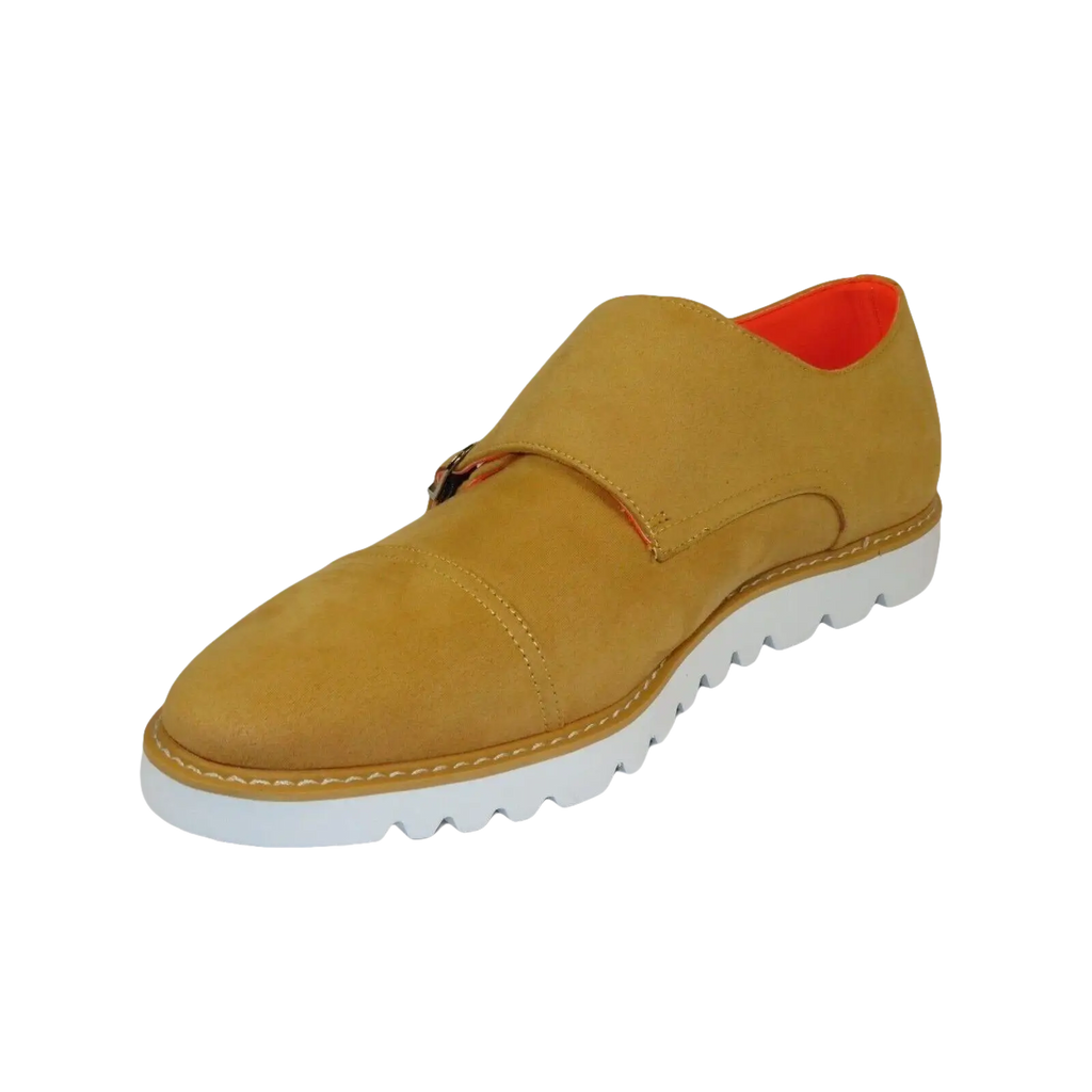 Men Tayno Dressy Casual Soft Suede Comfortable Double Buckle #Freshman Yellow - J.Valintin Men's Wear Legend - 100897