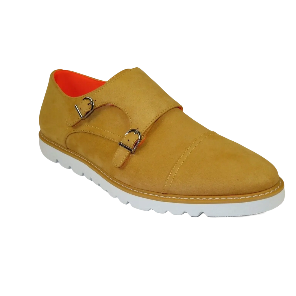 Men Tayno Dressy Casual Soft Suede Comfortable Double Buckle #Freshman Yellow - J.Valintin Men's Wear Legend - 100897