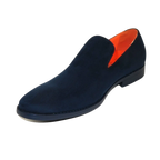 Men Tayno Dressy Casual Soft Suede Comfortable Slip on Loafer #ALPHA S Navy - J.Valintin Men's Wear Legend - 100879