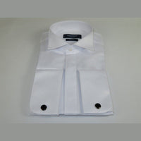 Men Tux Formal 100% Cotton Shirt MANSCHETT Turkey Slim Fit 303 - 01 White Wing tip - J.Valintin Men's Wear Legend - 96929