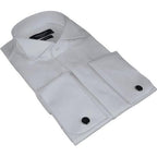 Men Tux Formal 100% Cotton Shirt MANSCHETT Turkey Slim Fit 303 - 01 White Wing tip - J.Valintin Men's Wear Legend - 96929